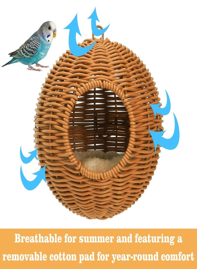 ZENFUN Steel Frame Bird Nest for Cage, Washable Small Bird Bed Chewproof with Plush Pad, Hammock Hideout Lay Eggs Parakeet Nest Sleep, Parakeet Warm Bed House Hut for Lovebird, Canary, Budgie, Finch - Image 5